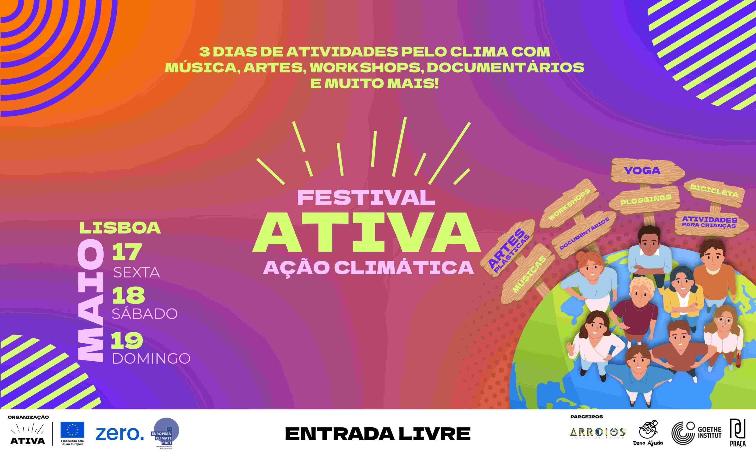 Festival Ativa a Ação Climática: 17, 18 e 19 de maio