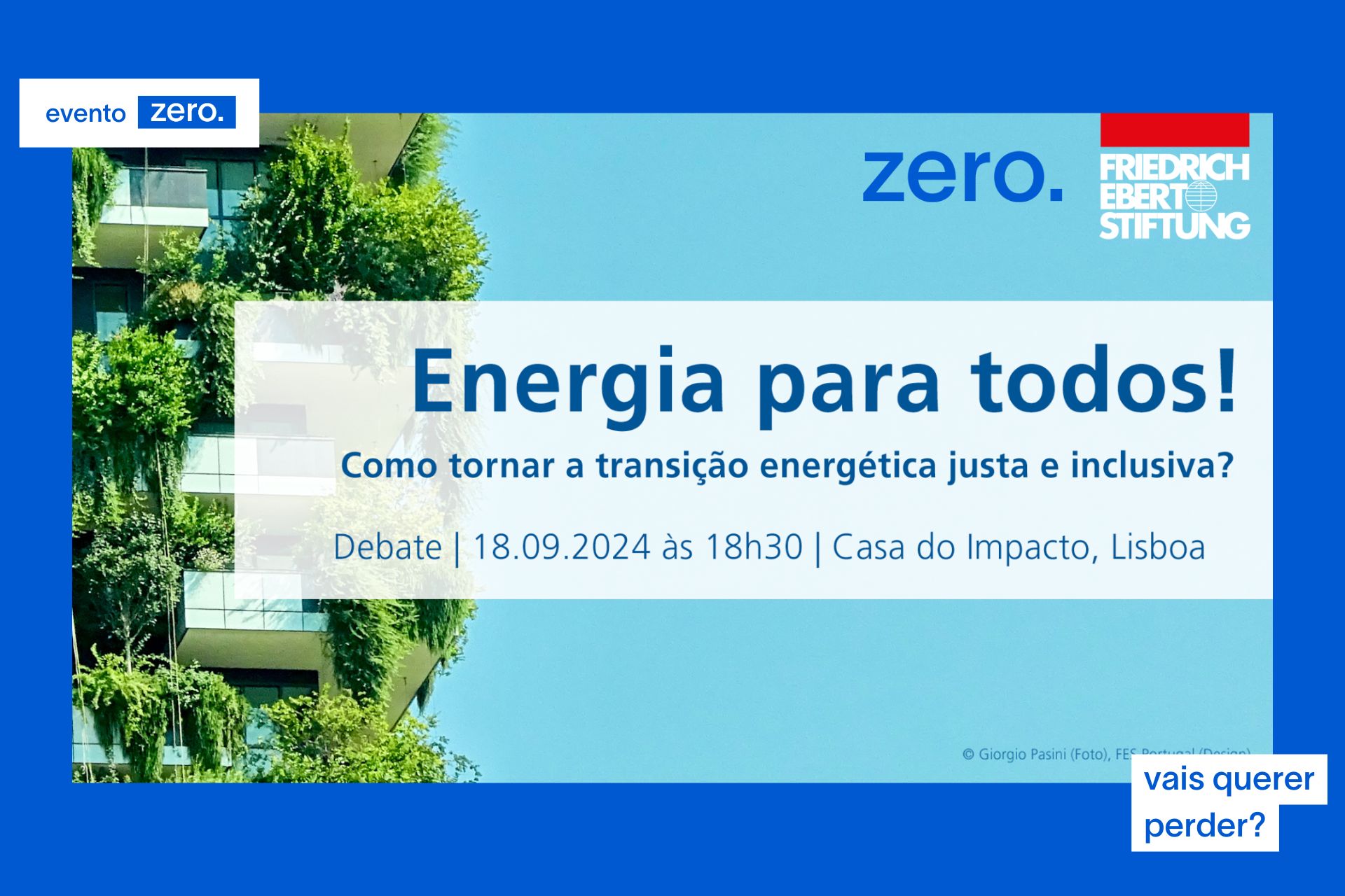 Debate: “Energia para todos! Como tornar a transição energética justa e inclusiva?”
